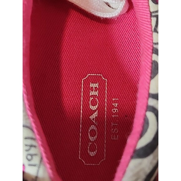 COACH Shoes Sneakers Womens 8 M Barrett‎ Poppy Pink Floral Script Designer Logo - Picture 2 of 11